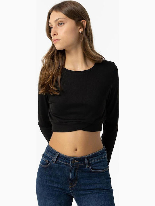 Παιδικό Crop Top Μακρυμάνικο Black