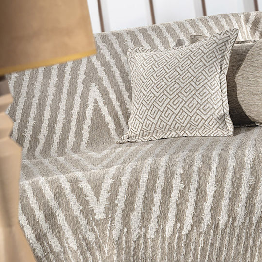Guy Laroche Norton Armchair Throw 2 Sides Chenille 150x180cm Natural