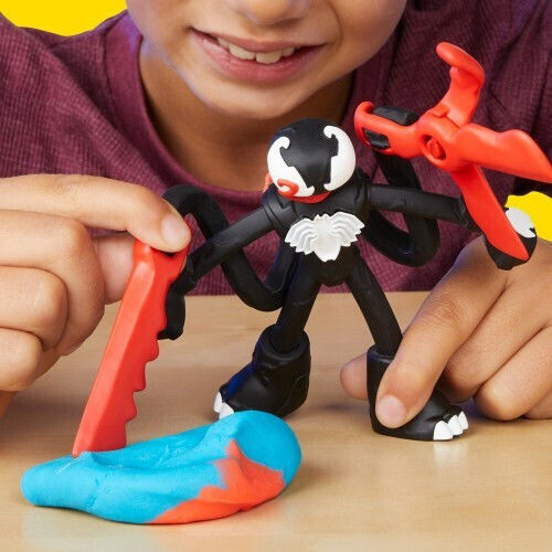 Hasbro Плей-Доу Пластелин - Игра Marvel Spider-Man Launch & Slice Battle Playset за 4+ години