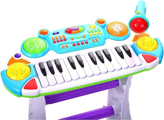 Musikinstrument Elektronisches Klavier Malplay Sitz Mikrofon 45 cm Höhe Blau