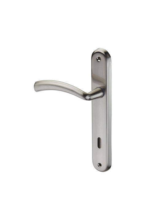 Viobrass Lever Middle Door with Plate Pair (Center Distance 90mm) Nickel