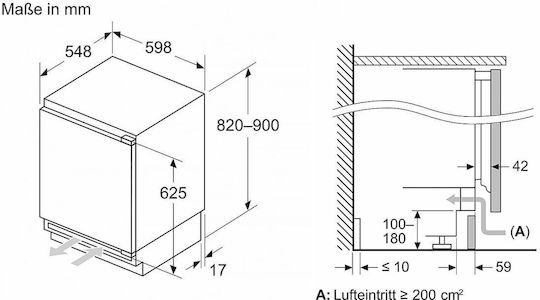 Siemens Ψυγείο Συντήρησης 134lt Υ82xΠ59.8xΒ60εκ. Λευκό AG KU21RADE0
