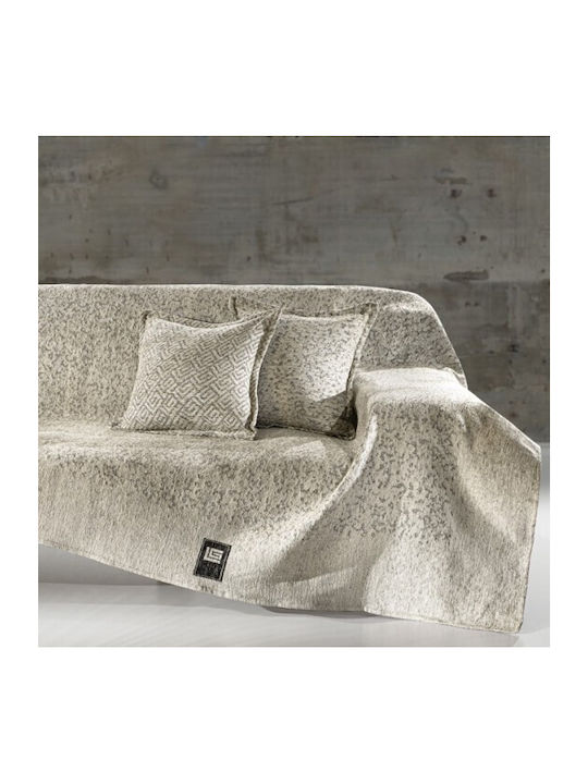 Guy Laroche Matis Zweisitzer-Sofa Überwurf Chenille 180x250cm Sand Herstellerfarbe