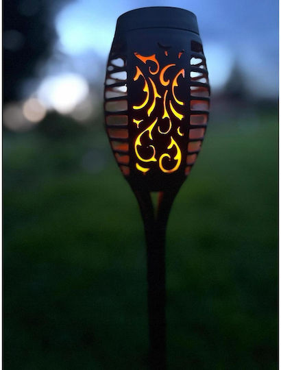 Garden Solar Lamp Gardlov Torch Type Flame 12 Led Warm White 7x51 Cm