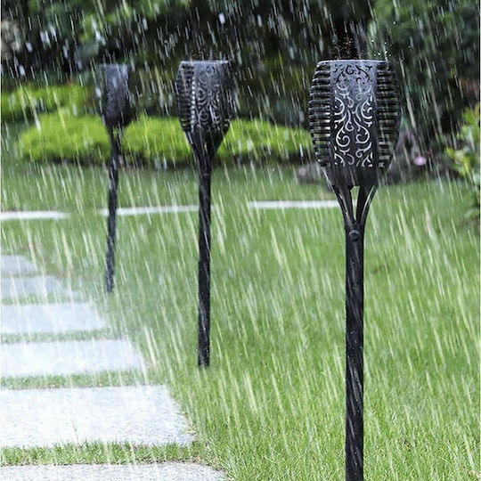 Garden Solar Lamp Gardlov Torch Type Flame 12 Led Warm White 7x51 Cm