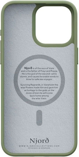 Njord Suede Back Cover Πλαστικό 2mm Χακί (iPhone 15 Pro Max)
