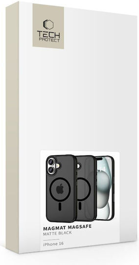 Tech-Protect Magmat Magsafe Задна корица Закалено стъкло 2мм Черен (iPhone 16)