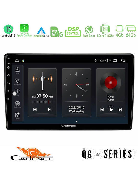 Cadence Car Audio System 2DIN with A/C (Bluetooth/USB/WiFi/GPS/Apple-Carplay/Android-Auto) with Touch Screen 10"