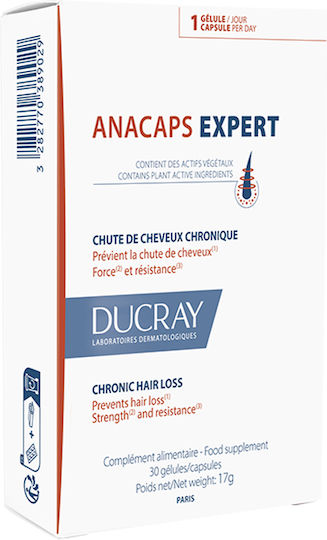 Ducray Anacaps Expert Spezielles Nahrungsergänzungsmittel 30 Mützen Energie