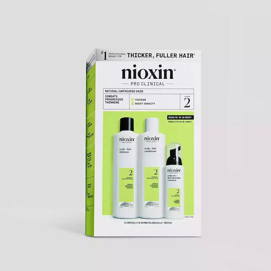 Nioxin System 2 Hair Treatment Set with Shampoo, Conditioner and Treatment 3pcs