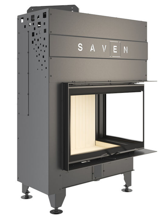 Saven Energy Up Kaminofen Holz Rechte Ecke mit Schiebetüren