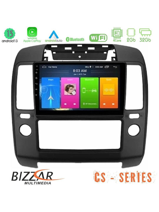 Bizzar Car Audio System for Nissan Navara / Pathfinder 2006-2011 with A/C (Bluetooth/USB/WiFi/GPS/Apple-Carplay/Android-Auto) with Touch Screen 9"