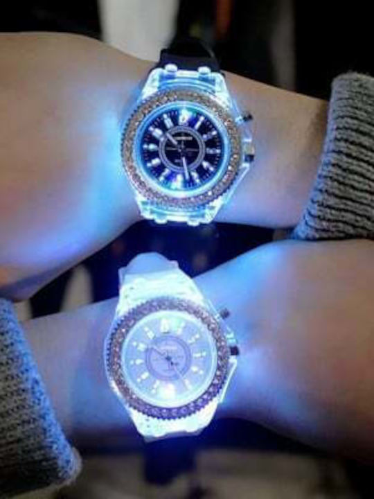 Women's Watch with White Rubber Strap
