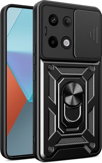 Techsuit Camshield Umschlag Rückseite Kunststoff / Silikon Schwarz (Redmi Note 13 Pro 5G / Poco X6)