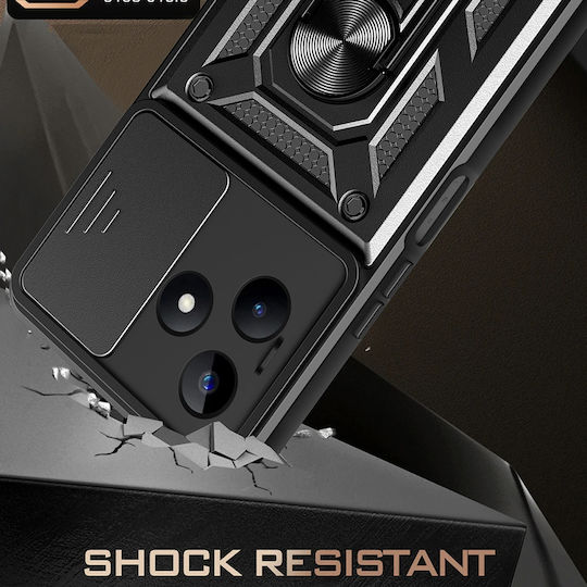 Techsuit Camshield Umschlag Rückseite Kunststoff / Silikon Schwarz (Redmi Note 13 Pro 5G / Poco X6)