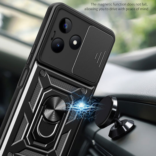 Techsuit Camshield Umschlag Rückseite Kunststoff / Silikon Schwarz (Redmi Note 13 Pro 5G / Poco X6)