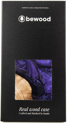 Bewood Wood And Resin Back Cover Silicone Purple (iPhone 15 Plus)