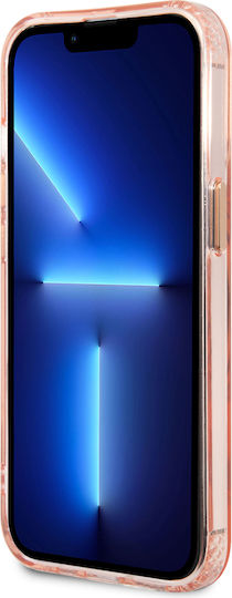 Guess Outline Translucent Umschlag Rückseite Silikon Gold (iPhone 13 Pro)