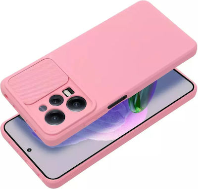 Techwave Camslider Back Cover Silicone Durable Pink (Redmi Note 12 Pro 5G)