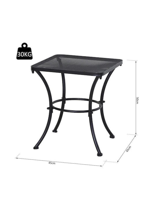 Metal Masa pentru spații exterioare mici Negru 45x45x50buc