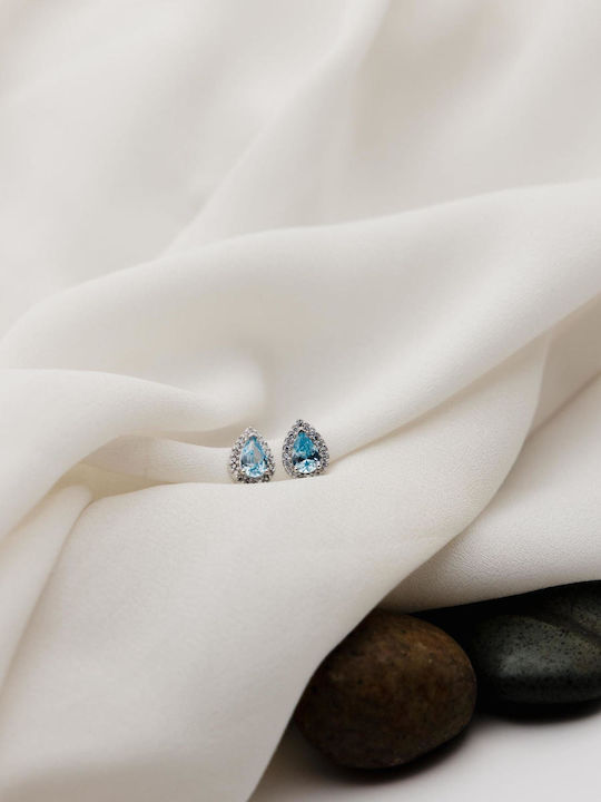 Themelidis Jewels Earrings made of White Gold with Stones