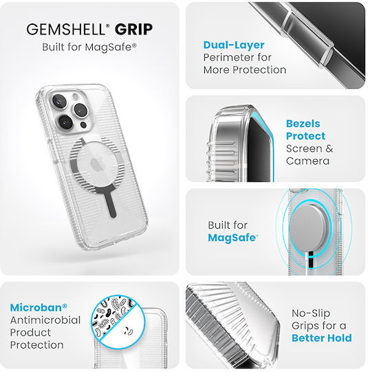 Speck Gemshell Grip Back Cover Plastic Transparent (iPhone 15 Pro)