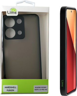 Lime Hardshell Fusion Full Camera Protection Back Cover Plastic / Silicone Durable Black (Redmi Note 13 Pro 4G)