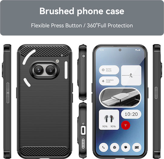 Techsuit Carbon Back Cover Σιλικόνης Μαύρο (Nothing Phone 2a / 2a Plus)
