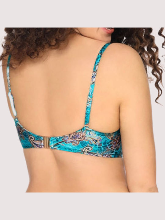 Bikini Σουτιέν με Ενίσχυση Τυρκουάζ, Μπρονζέ