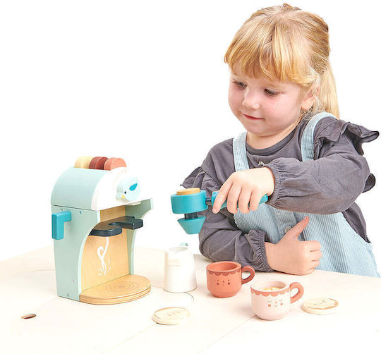 Tender Leaf Toys Babyccino Coffee Maker Wooden for 3+ Years 16pcs