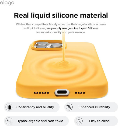 Elago Premium Liquid Back Cover Σιλικόνης Κίτρινο (iPhone 16 Pro Max)