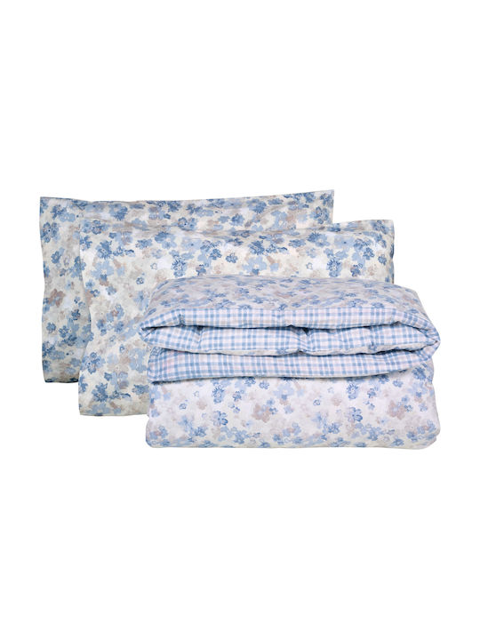 Das Home Sheet Sets Queen 240x260cm. Flannel 9637 Blue, Taupe 4pcs