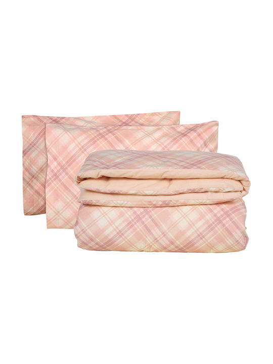 Das Home Bettbezug-Set Baumwolle Übergröße mit 2 Kissenbezügen 220x240 9638 Ecru, Nude