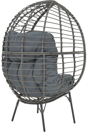 Armchair Nestie Grey-Metallic Grey 102x80x155cm Armchair Nestie Grey-Metallic Grey 102x80x155cm