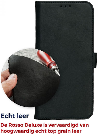 Rosso Deluxe Brieftasche Leder Schwarz (Galaxy Z Fold6)