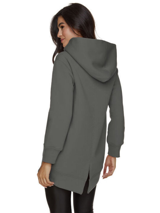 Bodymove Women's Long Hooded Cardigan Charcoal