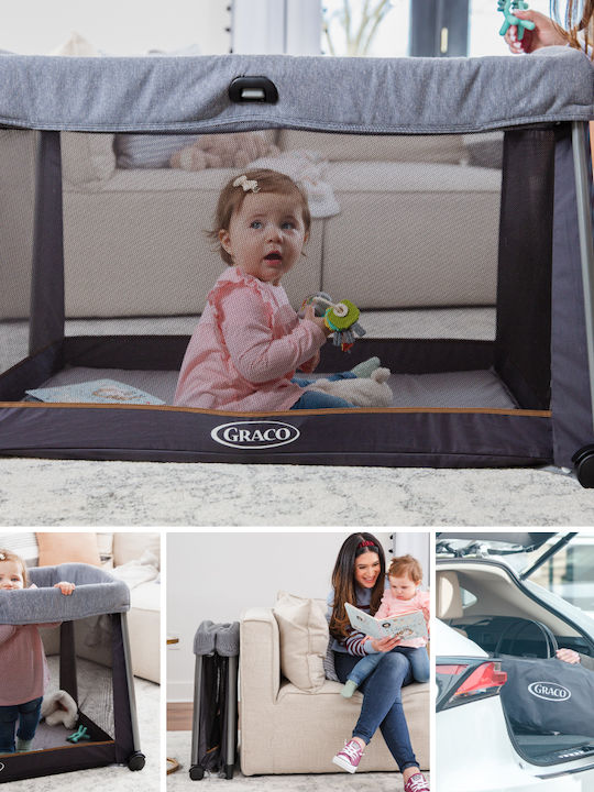 Graco Παρκοκρέβατο 2 Επιπέδων με Στρώμα Μαύρο 105x65cm