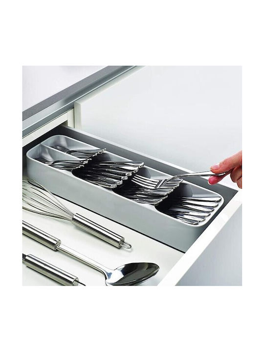 Plastic Grey Cutlery Drawer Organizer 39.5x11x5cm