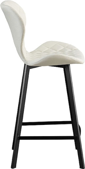 Scaune Bar cu spătar Tapițat cu Țesătură Martin Off White 48x46x65buc