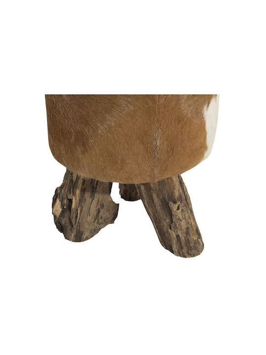 Stool For Living Room Leather Brown 30x30x42cm