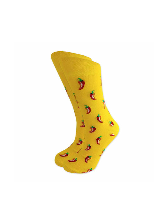 Sox Cotton Sock Designs Chili Peppers Yellow