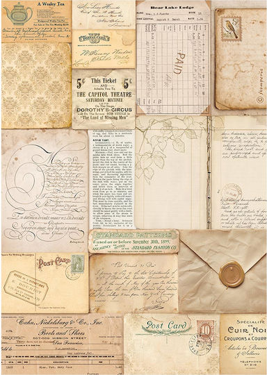 Set of 6 Rice Papers for Decoupage Stamperia 21x29cm A4 Golden Harmony