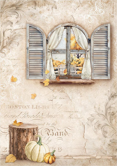 Set of 6 Rice Papers for Decoupage Stamperia 21x29cm A4 Golden Harmony