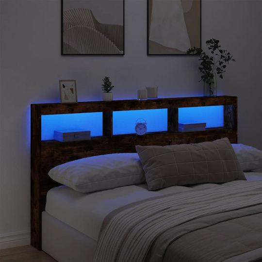 vidaXL Wooden Brown Bed Headboard