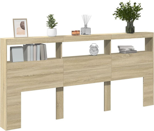 vidaXL Wooden Bed Headboard Beige 220cm