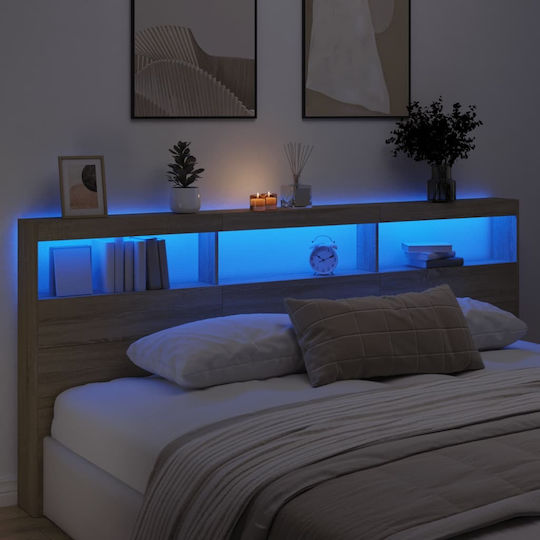 vidaXL Wooden Bed Headboard Beige 220cm