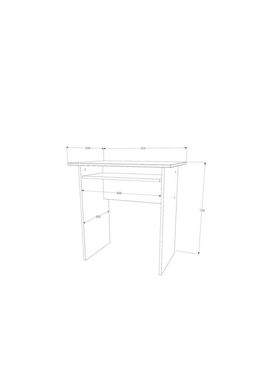 Schreibtisch Kinder Holz Stejar Sonoma 73x50x75cm