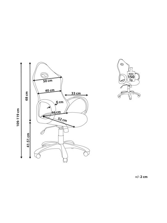 Beliani Black Office Chair with Recline