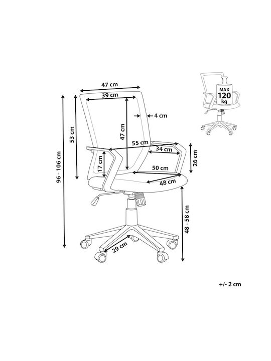 Beliani Office Chair with Fixed Arms Red