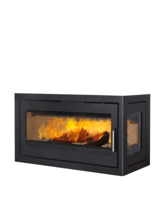 Meteor Svendsen Jupiter 550 - 850 Fixed Glass 1 Side Ενεργειακό Τζάκι Κασέτα Ξύλου Δεξιά Γωνία με Ανοιγόμενη Πόρτα